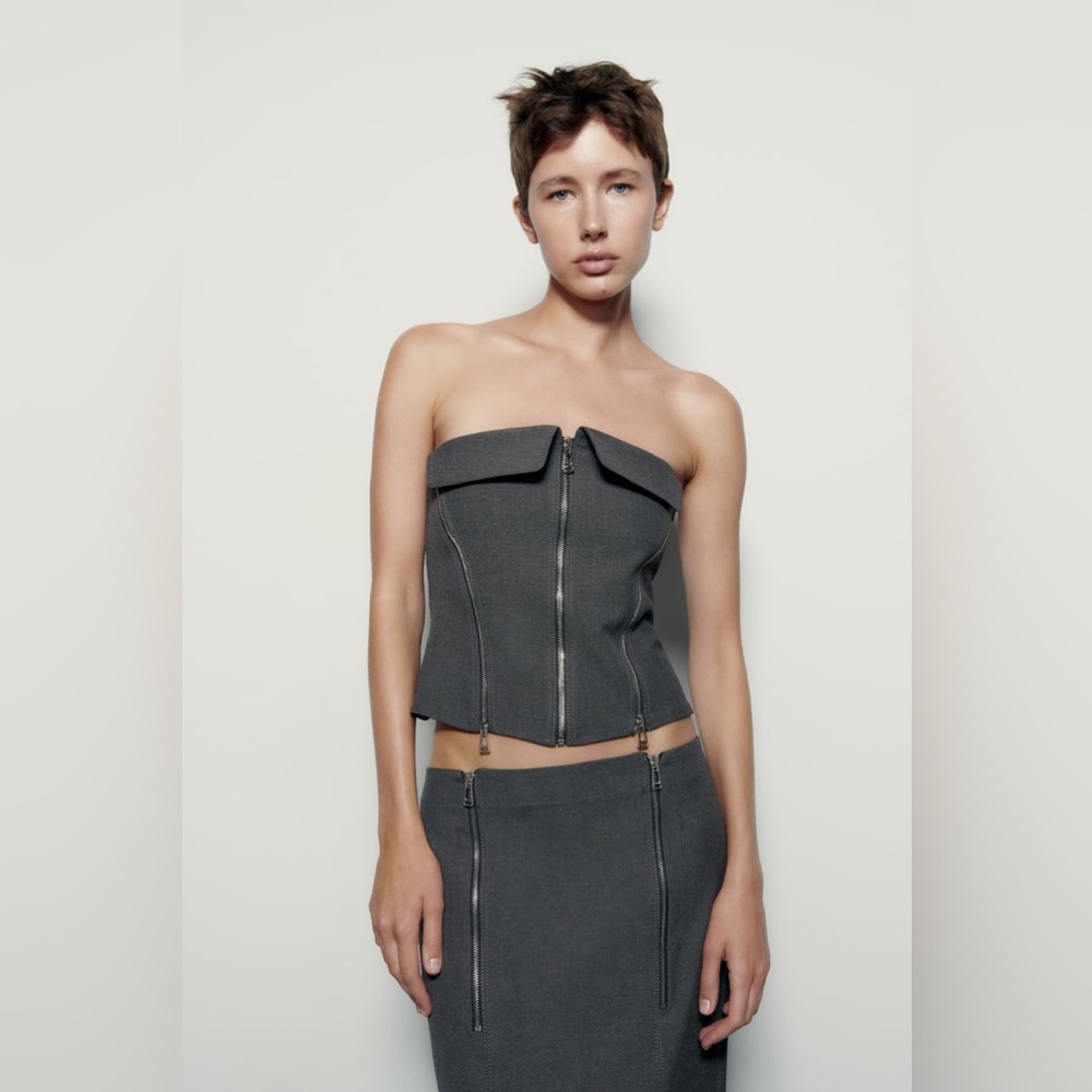 ZARA ZW COLLECTION BUSTIER TOP - Picture 5 of 11